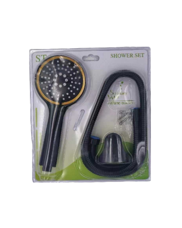 Τηλέφωνο ντους με σπιράλ και επιλογές πίεσης - 1.5m - Black