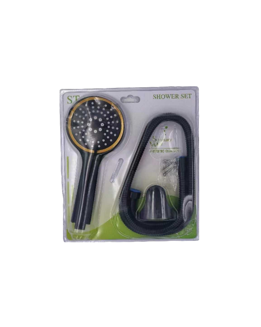 Τηλέφωνο ντους με σπιράλ και επιλογές πίεσης - 1.5m - Black