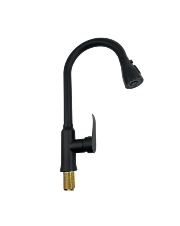 Μπαταρία βρύσης κουζίνας με επεκτεινόμενη κεφαλή - Black