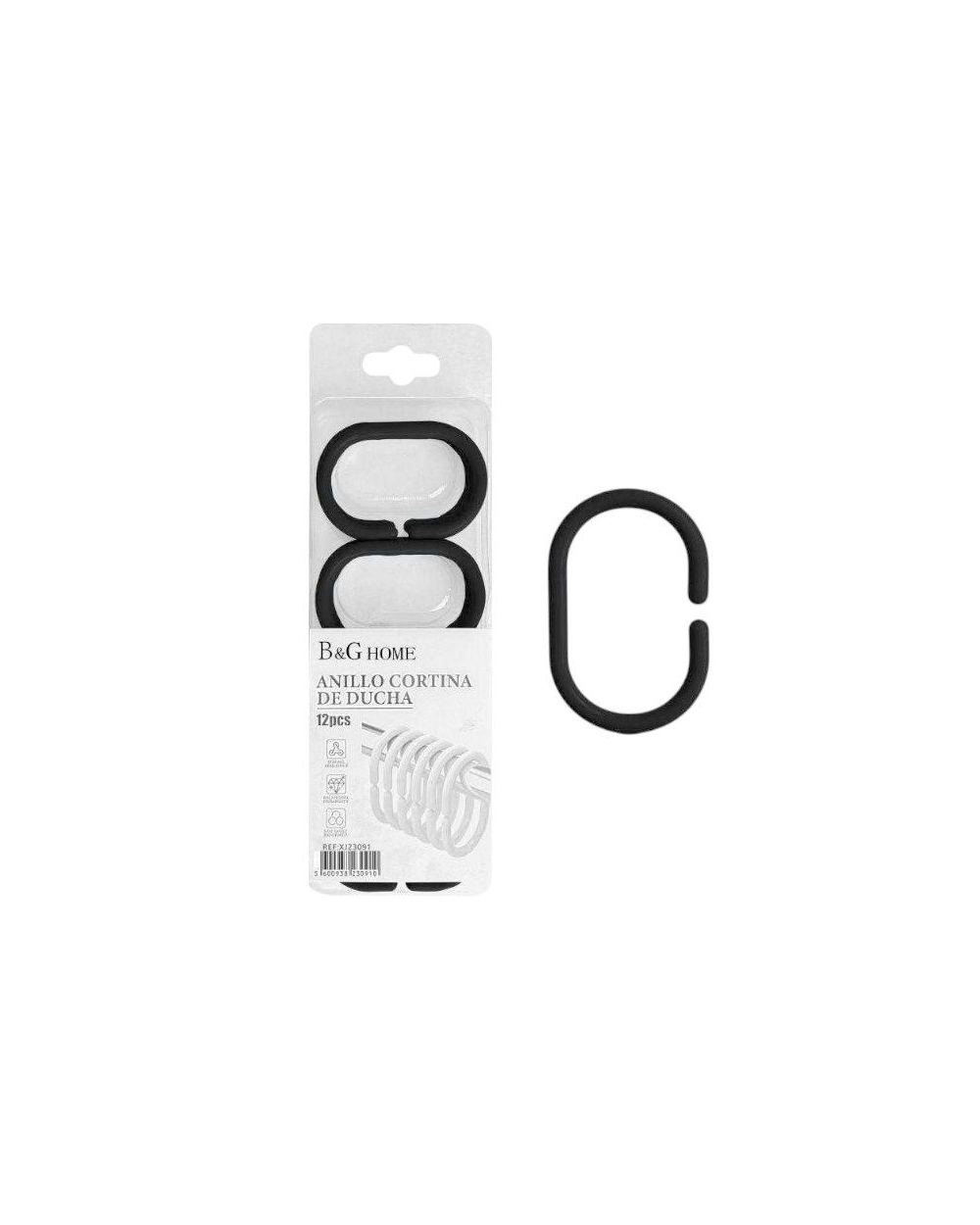 Κρίκοι κουρτίνας μπάνιου - Black