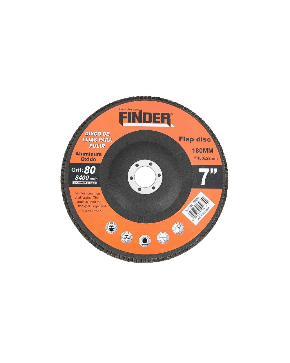 Πολύπτερο λείανσης μετάλλου για γωνιακό τροχό - 7"" - Grit80 - Finder