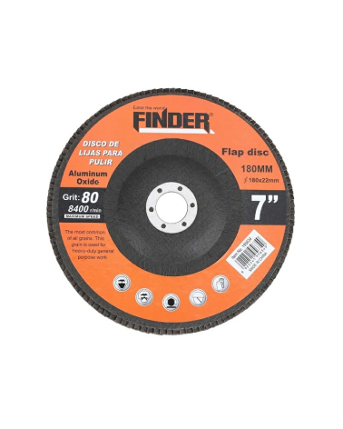 Πολύπτερο λείανσης μετάλλου για γωνιακό τροχό - 7"" - Grit80 - Finder