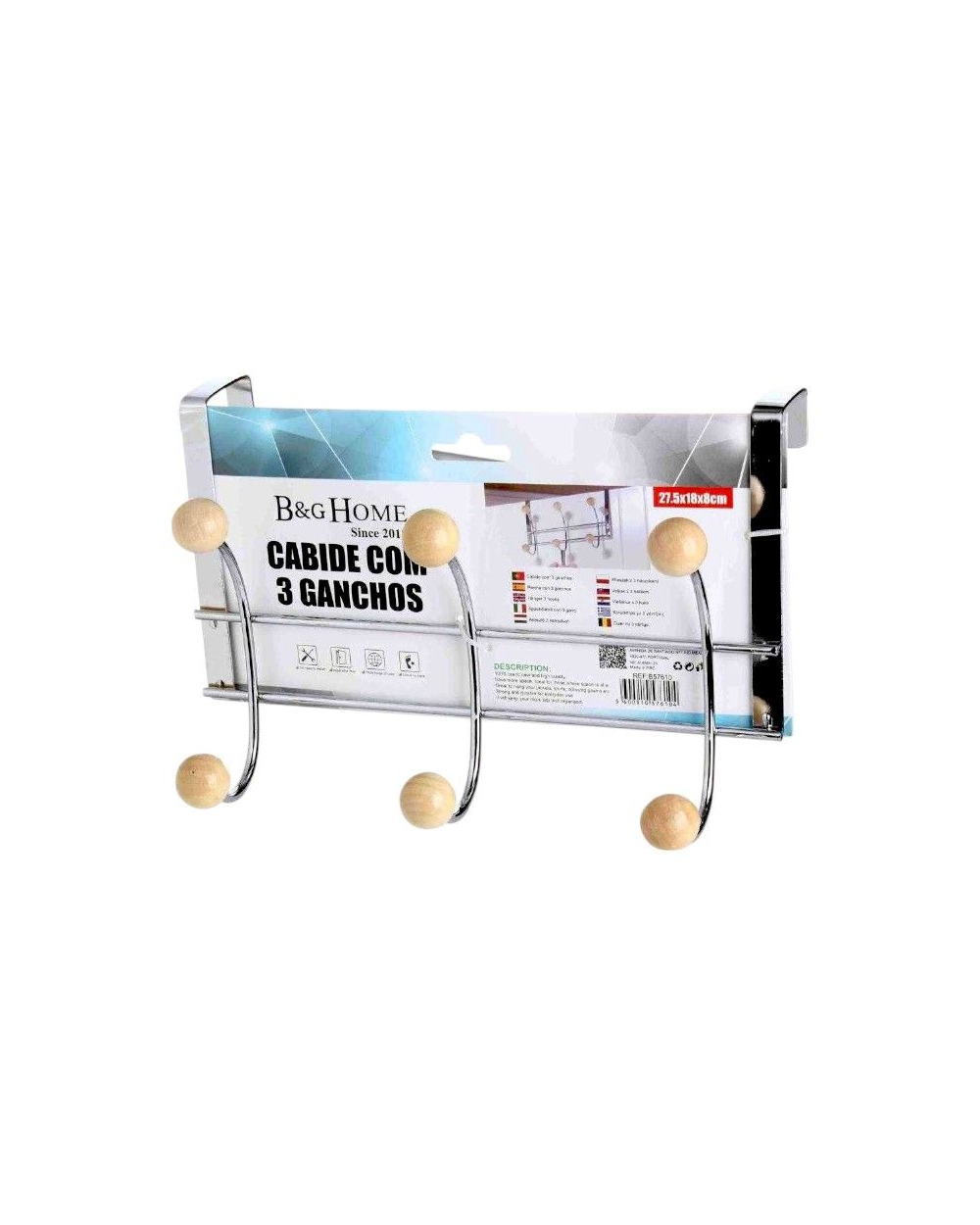 Μεταλλική κρεμάστρα πόρτας 3 θέσεων