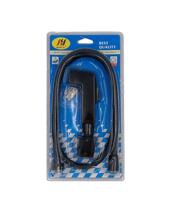 Πιστόλι ντουζιέρας με διακόπτη και σπιράλ - 1.2m - Black