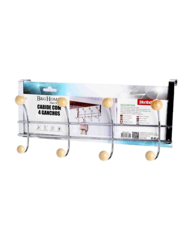 Μεταλλική κρεμάστρα πόρτας 4 θέσεων