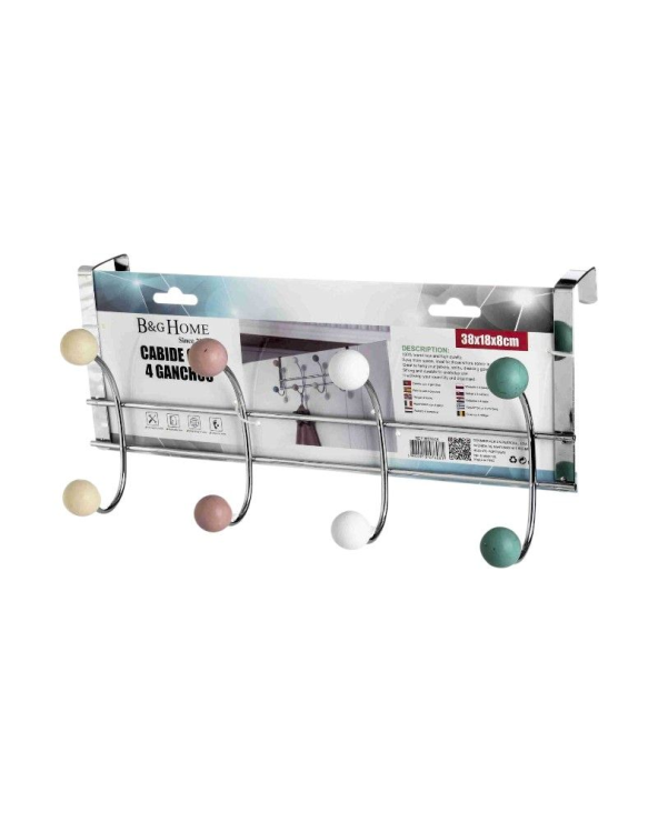 Μεταλλική κρεμάστρα πόρτας 4 θέσεων