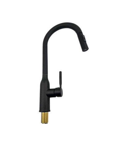 Μπαταρία βρύσης κουζίνας με επεκτεινόμενη κεφαλή - Black