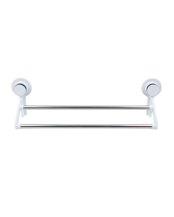 Κρεμάστρα πετσέτας μπάνιου διπλή ράγα με βεντούζες - 59cm