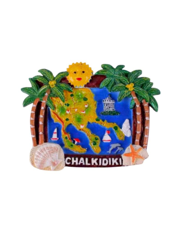 Tουριστικό μαγνητάκι Souvenir – Σετ 12pcs - Resin Magnet - Chalkidiki