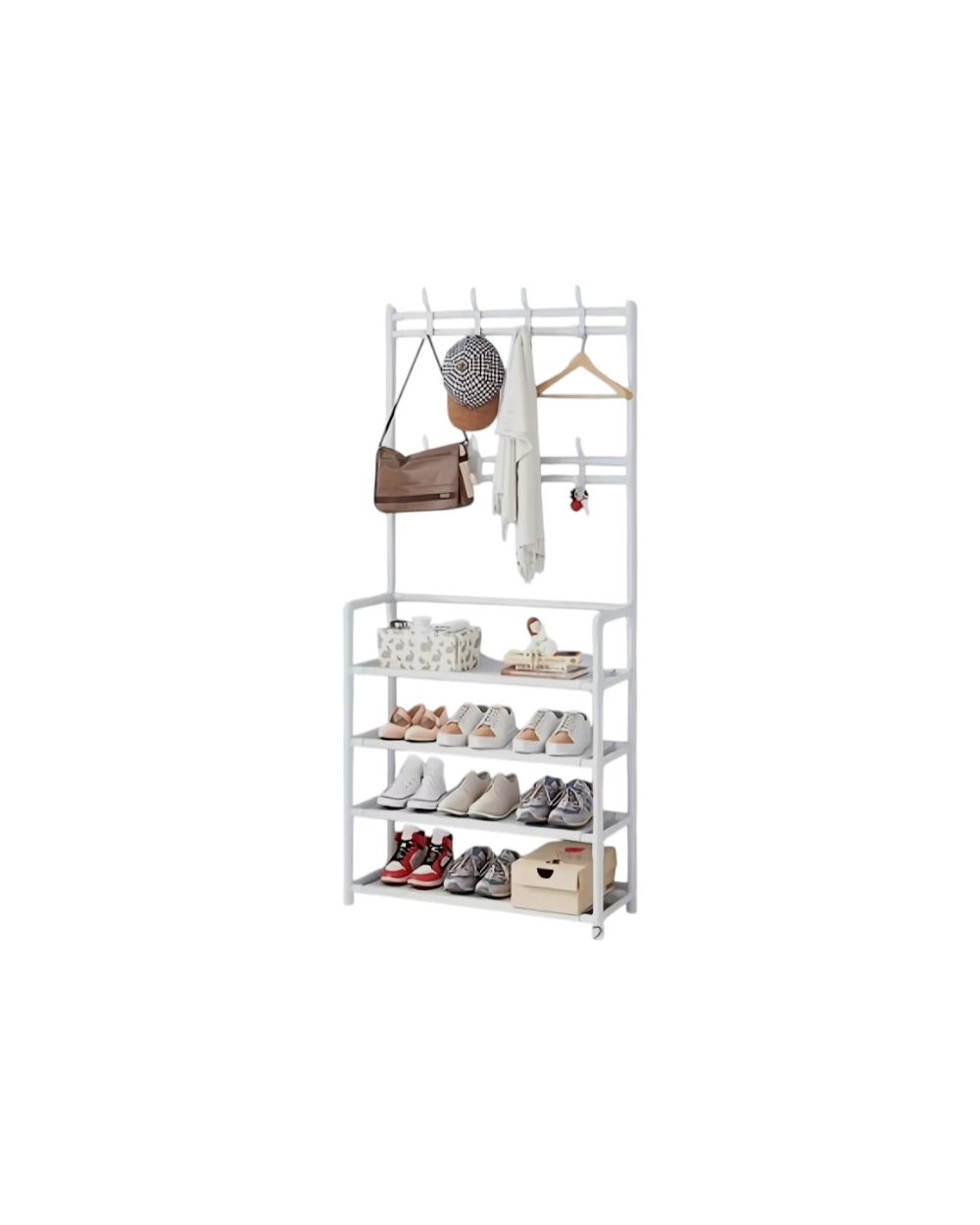 Κρεμάστρα δαπέδου με ράφια παπουτσιών - 6006-1 - 521759 - White