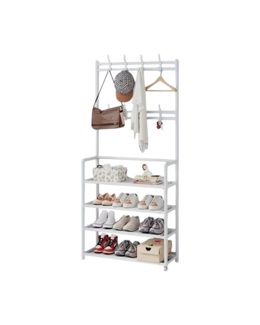 Κρεμάστρα δαπέδου με ράφια παπουτσιών - 6006-1 - 521759 - White
