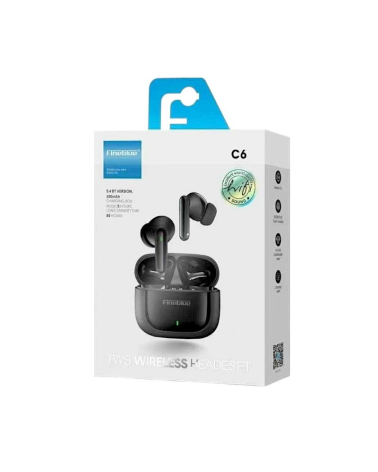 Ασύρματα ακουστικά Bluetooth με θήκη φόρτισης - C6 - Fineblue - 701458 - Black
