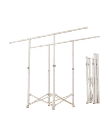 Πτυσσόμενη κρεμάστρα δαπέδου & απλώστρα ρούχων τροχήλατη - SG202601 - 282203 - White