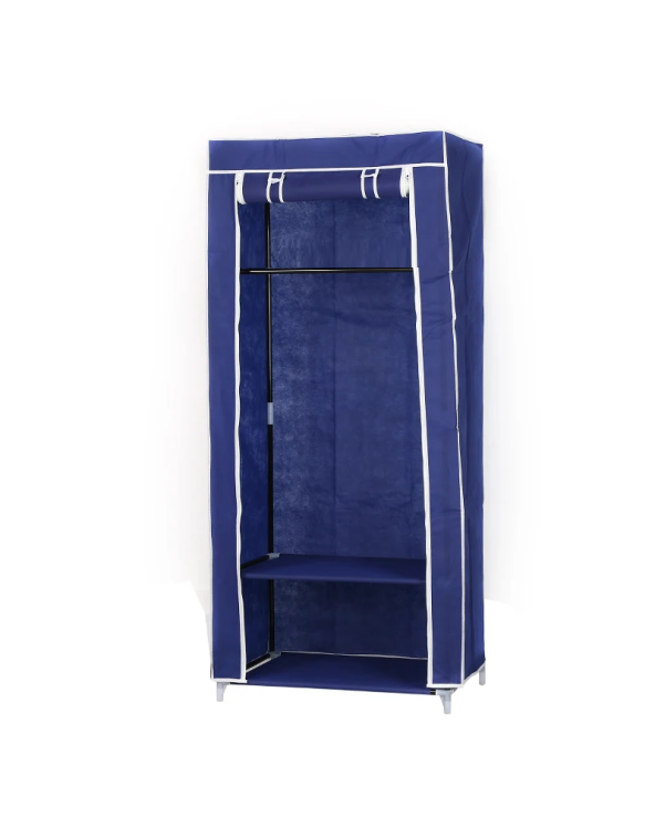 Υφασμάτινη ντουλάπα ρούχων με ράφια - 8875 - 521711 - Blue