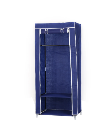 Υφασμάτινη ντουλάπα ρούχων με ράφια - 8875 - 521711 - Blue