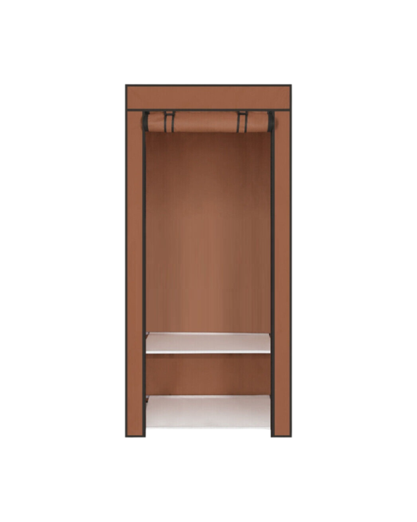 Υφασμάτινη ντουλάπα ρούχων με ράφια - 8875 - 521711 - Brown