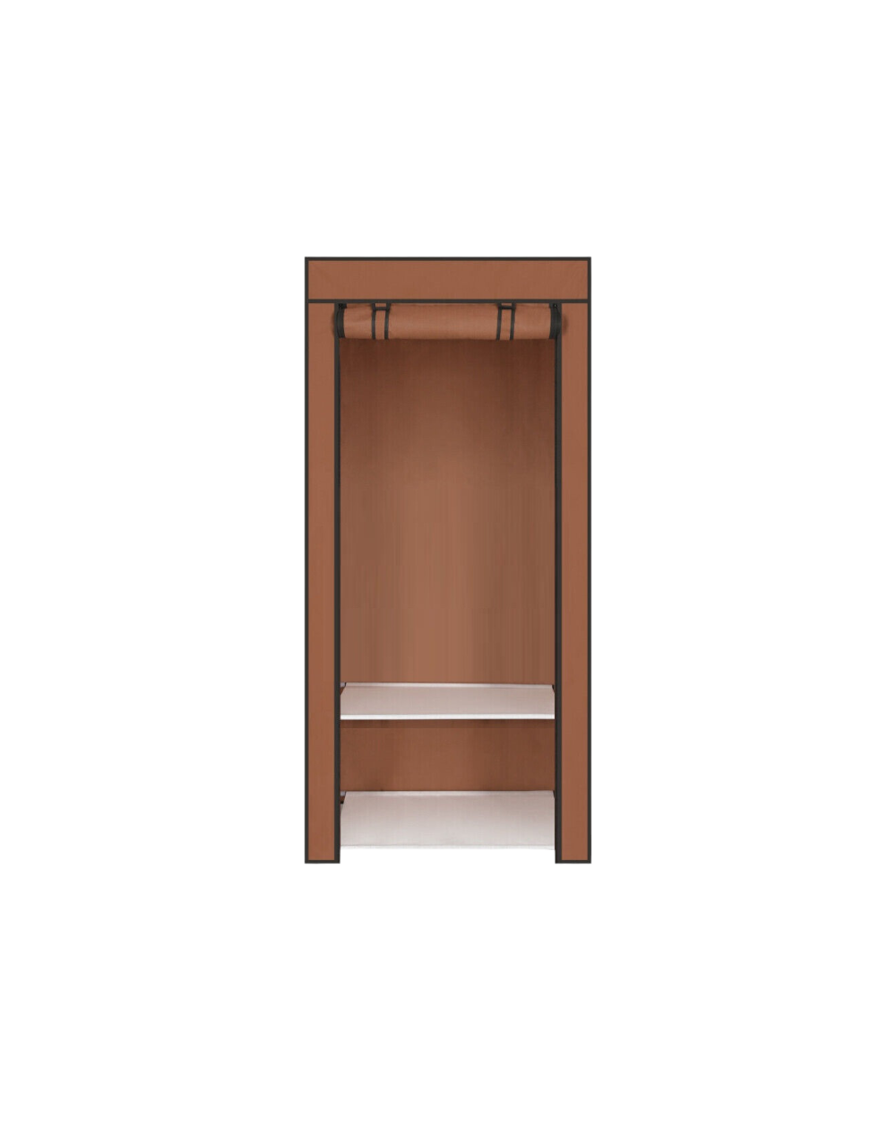 Υφασμάτινη ντουλάπα ρούχων με ράφια - 8875 - 521711 - Brown