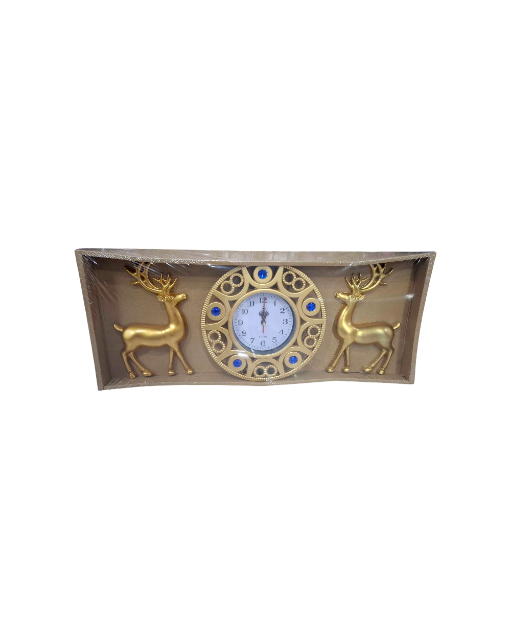 Ρολόι τοίχου με διακοσμητικά ελάφια - 3pcs - 918-5 - 391858 - Gold