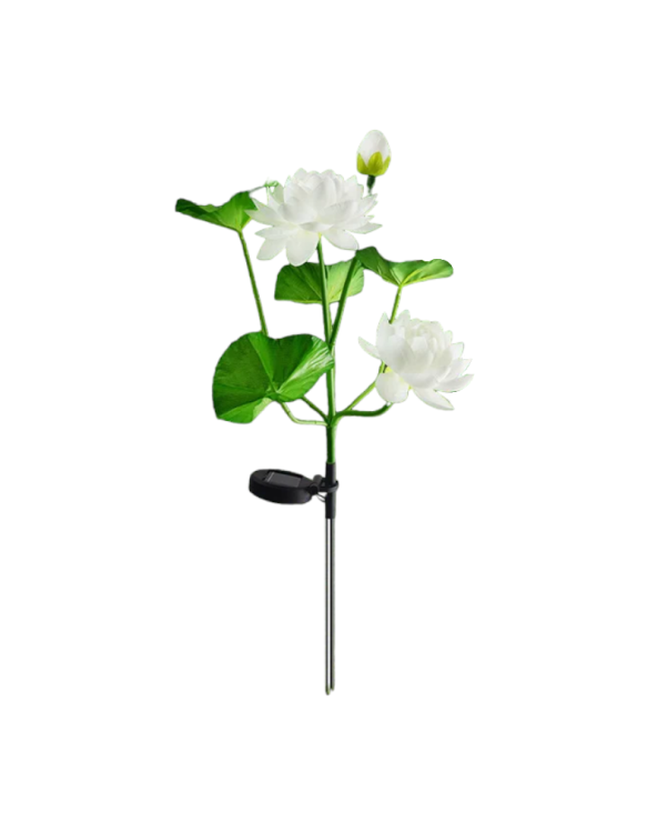 Φωτιζόμενα διακοσμητικά λουλούδια LED με ηλιακό πάνελ - 2pcs - 150371 - White