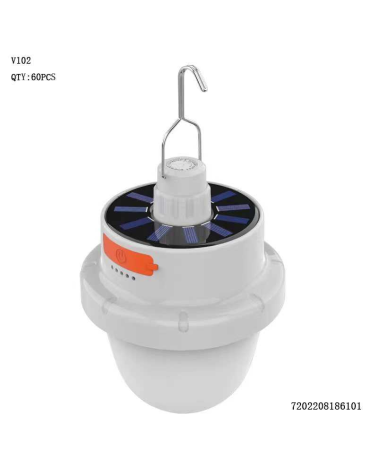 Επαναφορτιζόμενη λάμπα LED κρεμαστή με ηλιακό πάνελ - V102