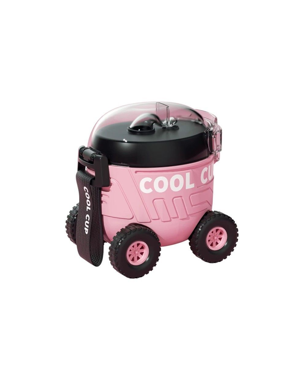 Παιδικό παγούρι πλαστικό - Αυτοκινητάκι - 600ml - 722399 - Pink