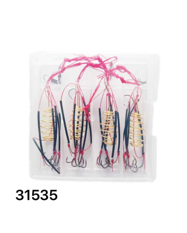 Μαλαγρωτής ψαρέματος σπιράλ με αγκίστρια - 4pcs