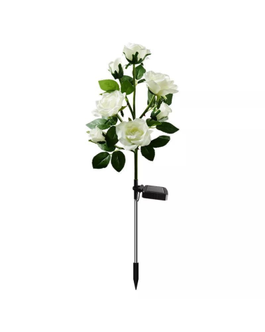 Φωτιζόμενα διακοσμητικά λουλούδια LED με ηλιακό πάνελ - 2pcs - 150289 - White