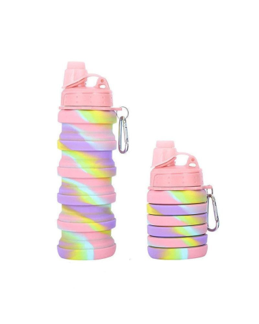 Πτυσσόμενο παγούρι σιλικόνης - 1005 - 500ml - 920045 - Pink