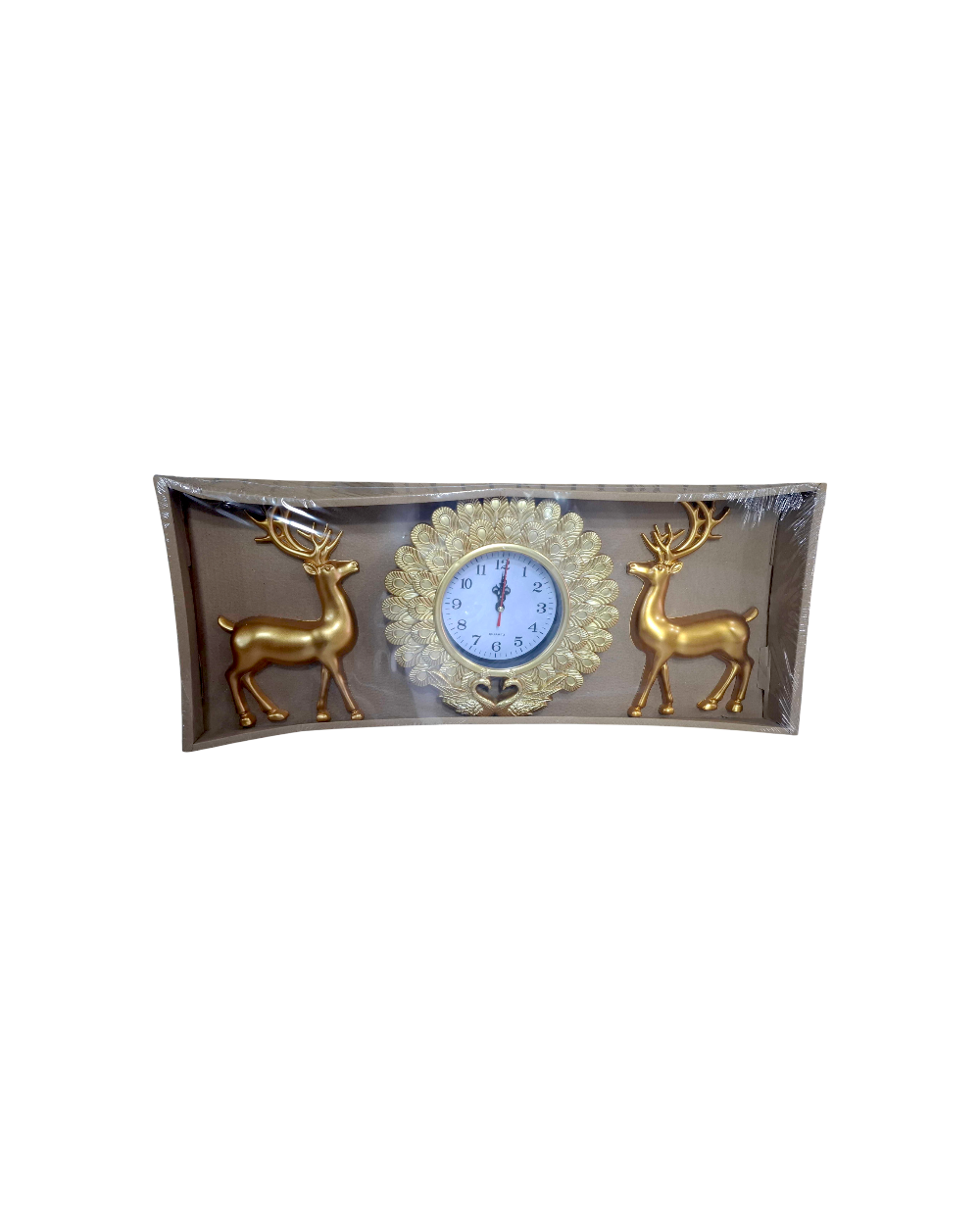 Ρολόι τοίχου με διακοσμητικά ελάφια - 3pcs - 913-5 - 391353 - Gold