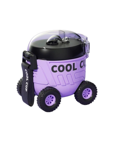 Παιδικό παγούρι πλαστικό - Αυτοκινητάκι - 600ml - 722399 - Purple