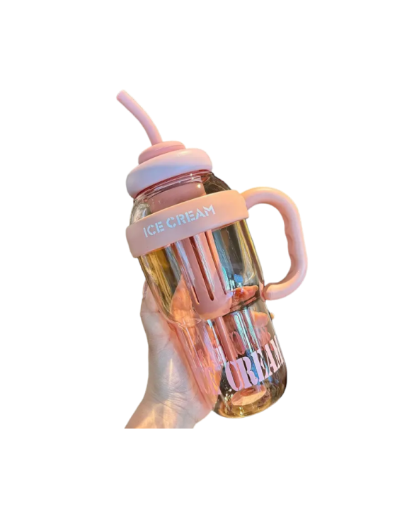 Φορητό παγούρι πλαστικό με καλαμάκι - 1300ml - RTS16 - 590166 - Pink