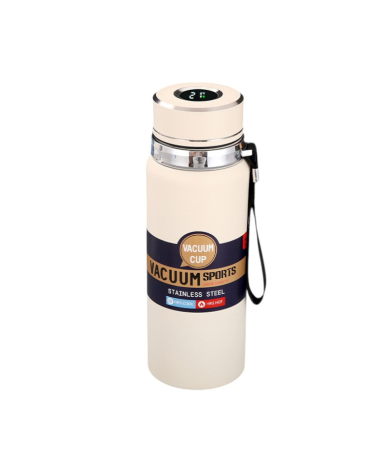 Φορητό παγούρι-θερμός με ψηφιακό θερμόμετρο - 800ml - 168441 - White