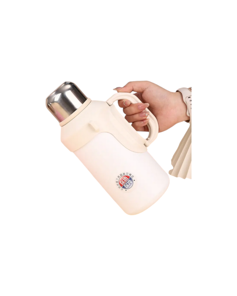 Φορητό παγούρι-θερμός με χειρολαβή - 1000ml - 123743 - Beige