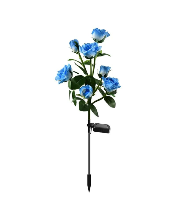 Φωτιζόμενα διακοσμητικά λουλούδια LED με ηλιακό πάνελ - 2pcs - 150289 - Blue