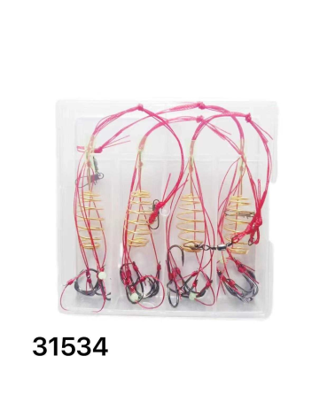 Μαλαγρωτής ψαρέματος σπιράλ με αγκίστρια - 4pcs