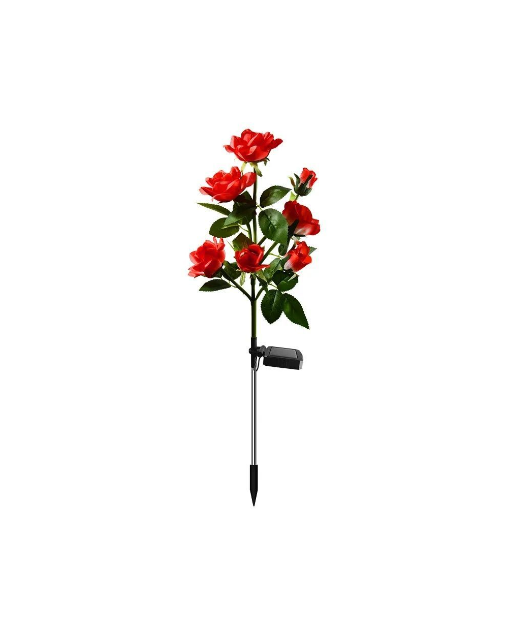 Φωτιζόμενα διακοσμητικά λουλούδια LED με ηλιακό πάνελ - 2pcs - 150289 - Red