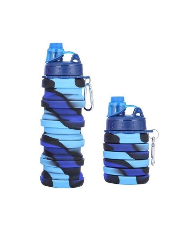 Πτυσσόμενο παγούρι σιλικόνης - 1005 - 500ml - 920045 - Blue