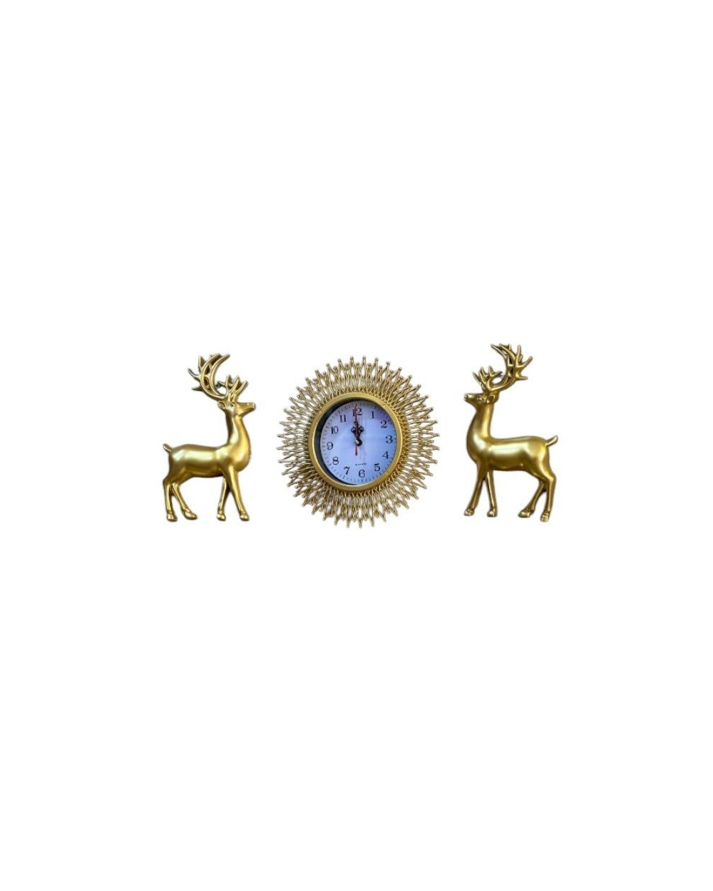 Ρολόι τοίχου με διακοσμητικά ελάφια - 3pcs - 911-5 - 391155 - Gold