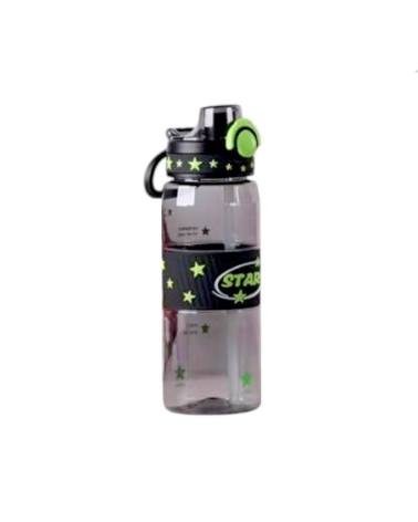 Φορητό παγούρι πλαστικό με καλαμάκι - 600ml - 722443 - Black