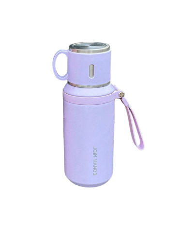 Φορητό παγούρι-θερμός με κούπα - 650ml - 954149 - Purple