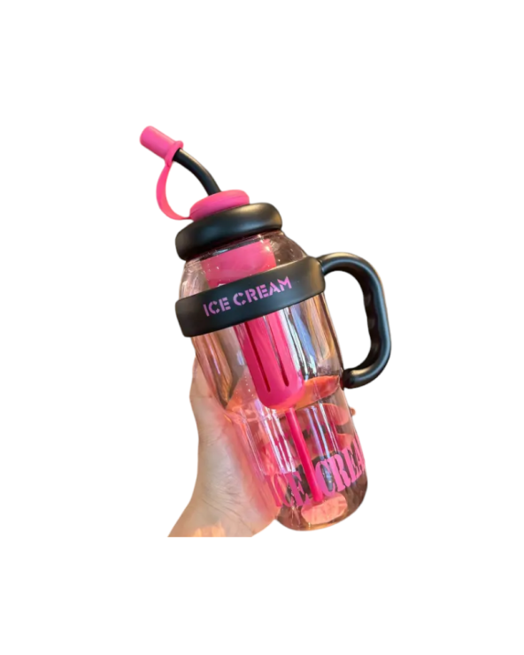 Φορητό παγούρι πλαστικό με καλαμάκι - 1300ml - RTS16 - 590166 - Fuchsia