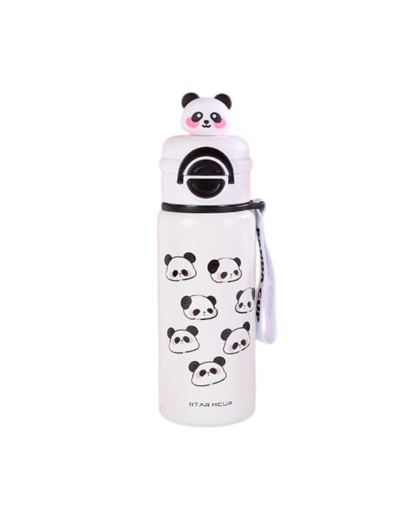 Παιδικό παγούρι-θερμός Panda με καλαμάκι - 500ml - 722344 - White