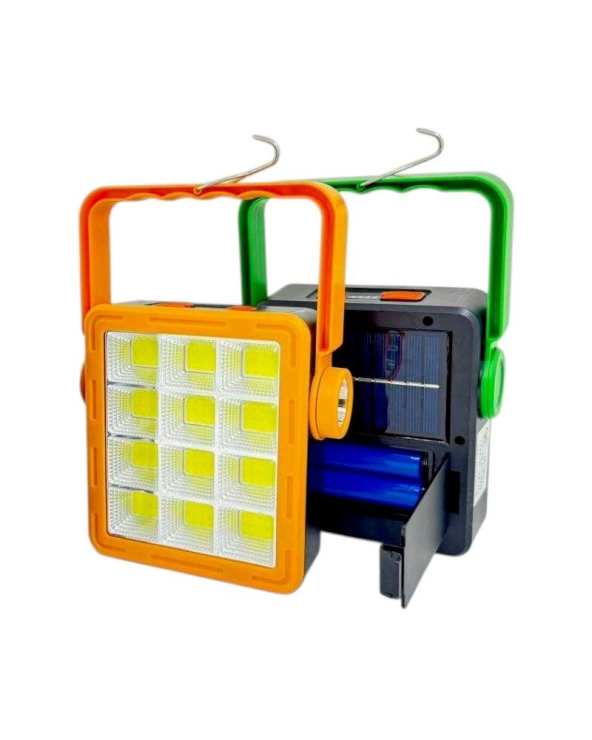 Επαναφορτιζόμενος προβολέας εργασίας LED με ηλιακό πάνελ - 9805B-12 COB