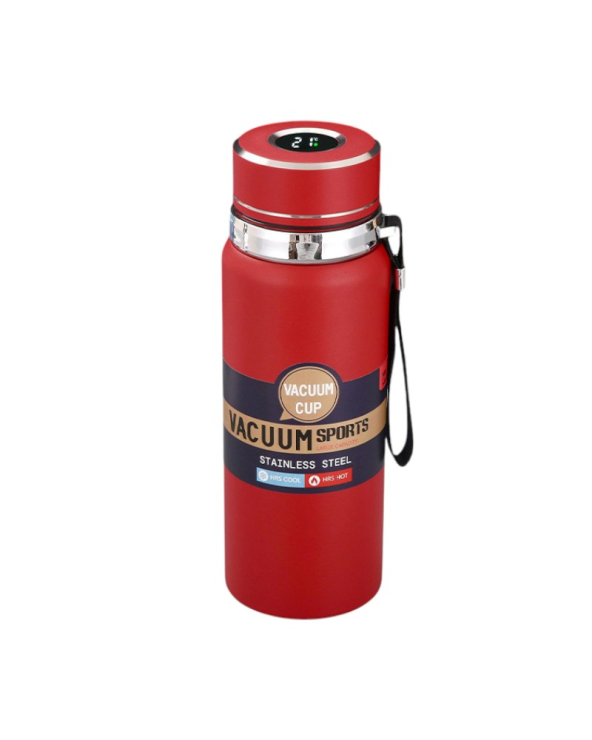 Φορητό παγούρι-θερμός με ψηφιακό θερμόμετρο - 800ml - 168441 - Red