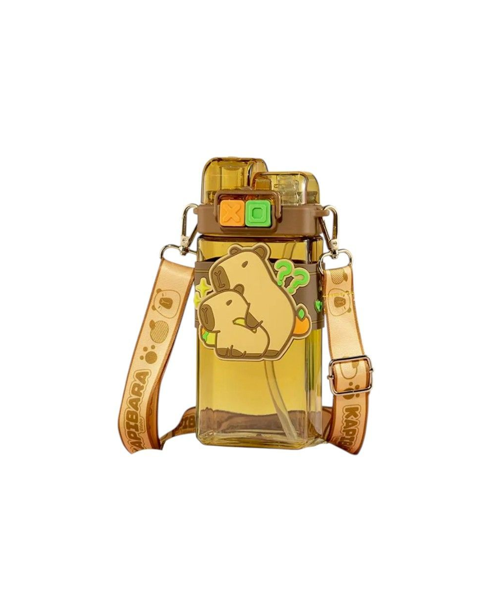 Παιδικό παγούρι πλαστικό με καλαμάκι - 650ml - 722474 - Brown