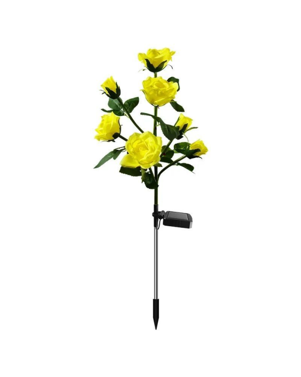 Φωτιζόμενα διακοσμητικά λουλούδια LED με ηλιακό πάνελ - 2pcs - 150289 - Yellow