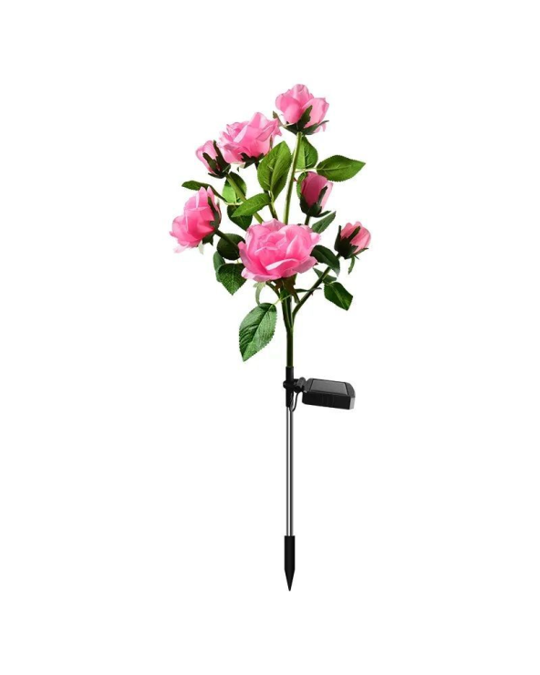 Φωτιζόμενα διακοσμητικά λουλούδια LED με ηλιακό πάνελ - 2pcs - 150289 - Pink