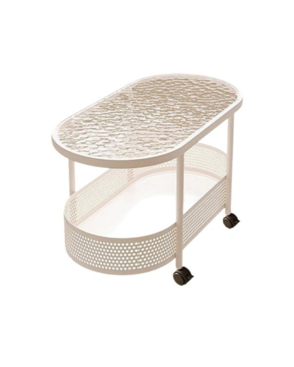 Τροχήλατο βοηθητικό τραπέζι σαλονιού διώροφο - 10712 - 282166 - White