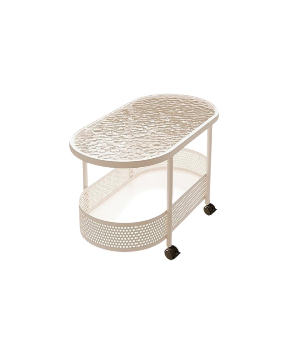 Τροχήλατο βοηθητικό τραπέζι σαλονιού διώροφο - 10712 - 282166 - White