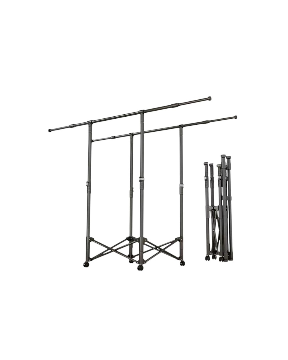 Πτυσσόμενη κρεμάστρα δαπέδου & απλώστρα ρούχων τροχήλατη - SG202601 - 282203 - Black